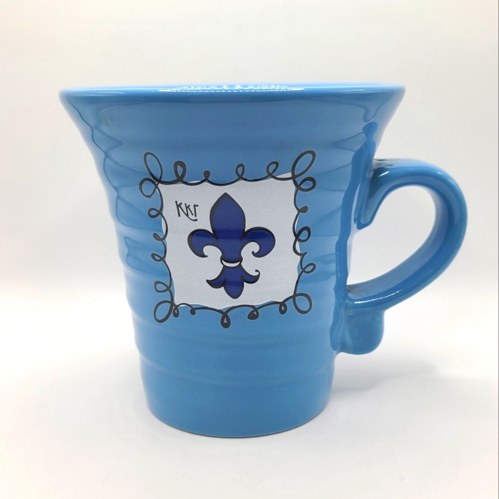 Kappa Kappa Gamma Coffee Mug Cup Blue Fleur-de-lis Sorority Dorm KKG